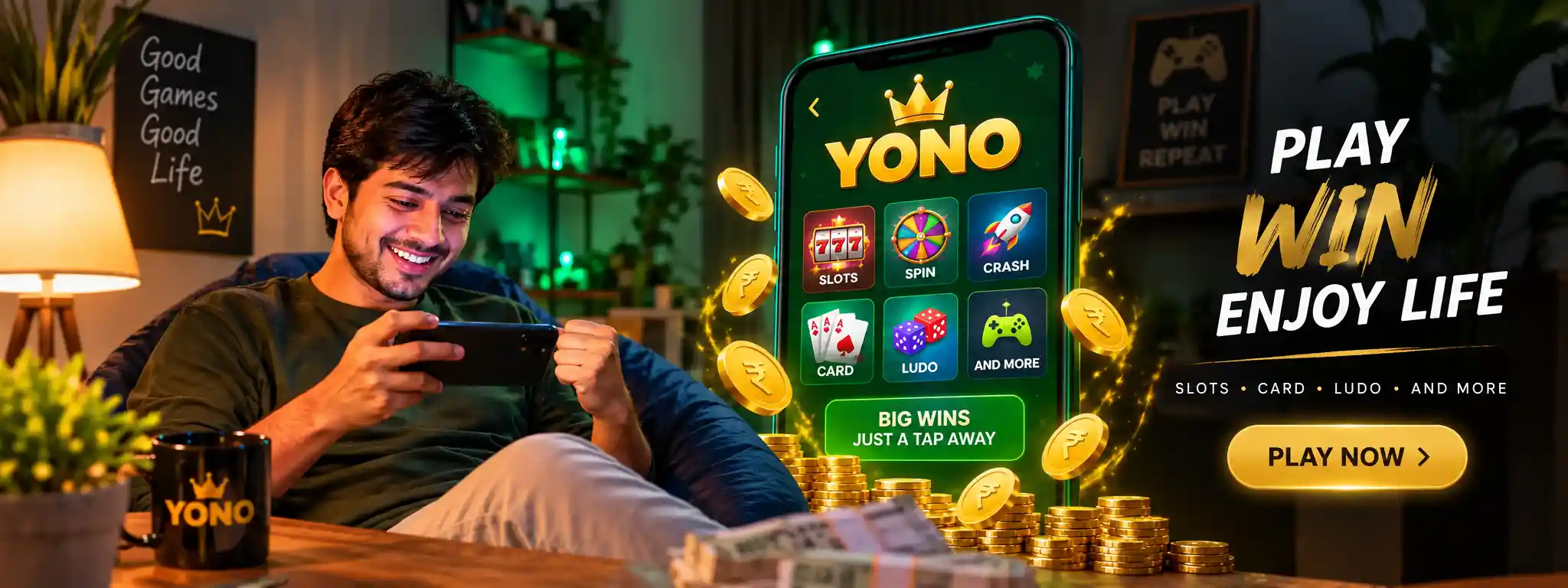 a man playing yono game